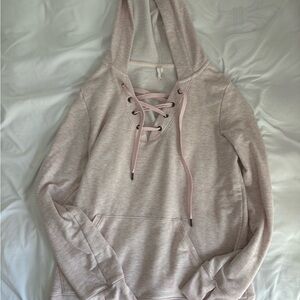 Ideology Light Pink Lace-Up Hoodie